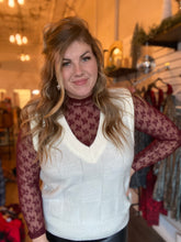 Load image into Gallery viewer, Basketweave Sweater Vest: CREAM
