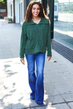 Load image into Gallery viewer, Easy Living Olive Textured Knit Notch Neck Oversized Collar Sweater