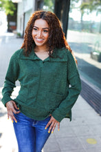 Load image into Gallery viewer, Easy Living Olive Textured Knit Notch Neck Oversized Collar Sweater