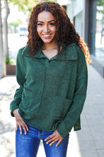 Load image into Gallery viewer, Easy Living Olive Textured Knit Notch Neck Oversized Collar Sweater