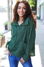 Load image into Gallery viewer, Easy Living Olive Textured Knit Notch Neck Oversized Collar Sweater