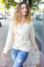 Load image into Gallery viewer, Follow Me Oatmeal Pointelle Knit Button Down Cardigan
