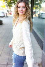 Load image into Gallery viewer, Follow Me Oatmeal Pointelle Knit Button Down Cardigan