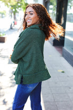 Load image into Gallery viewer, Easy Living Olive Textured Knit Notch Neck Oversized Collar Sweater