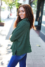 Load image into Gallery viewer, Easy Living Olive Textured Knit Notch Neck Oversized Collar Sweater