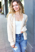 Load image into Gallery viewer, Follow Me Oatmeal Pointelle Knit Button Down Cardigan