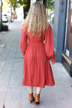 Load image into Gallery viewer, Love Found Rust Mock Neck Embossed Lined Dress