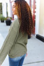 Load image into Gallery viewer, Beautiful You Moss Green Button Down Ribbed Sweater