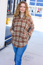 Load image into Gallery viewer, Boldly You Taupe & Rust Flannel Plaid Fringe Jacket
