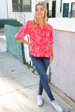 Load image into Gallery viewer, New Day Red Ribbon Bow Detail Floral Woven Blouse
