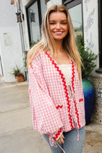 Load image into Gallery viewer, Spell Bound Red & Pink Cotton Ribbon Tie Gingham Pocket Jacket