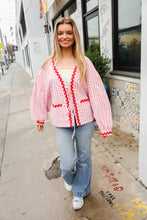 Load image into Gallery viewer, Spell Bound Red & Pink Cotton Ribbon Tie Gingham Pocket Jacket