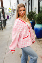 Load image into Gallery viewer, Spell Bound Red & Pink Cotton Ribbon Tie Gingham Pocket Jacket