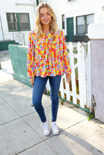 Load image into Gallery viewer, Chasing Dreams Ribbon Tie Bow Babydoll Puff Elastic Sleeve Floral Top