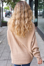 Load image into Gallery viewer, Autumn Vibes Taupe Asymmetrical Knit Sweater
