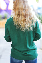 Load image into Gallery viewer, Be Merry Hunter Green Pop Up Lurex Sweater