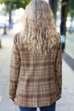 Load image into Gallery viewer, Make It Happen Spice Plaid Tailored Collar Lapel Blazer