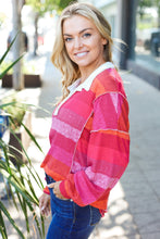 Load image into Gallery viewer, Be Bold Magenta Striped Button Down Placket Collared Top