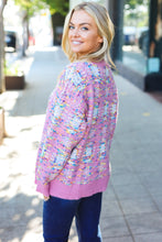 Load image into Gallery viewer, Adorable Pink Multicolor Popcorn Knit Sweater