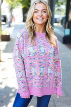 Load image into Gallery viewer, Adorable Pink Multicolor Popcorn Knit Sweater