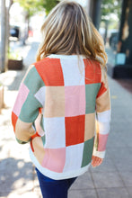 Load image into Gallery viewer, Be Bold Ivory & Rust Checker Jacquard Knit Sweater