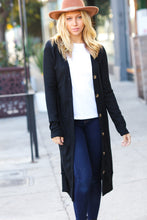 Load image into Gallery viewer, Walk The Walk Black Ribbed Longline Cardigan