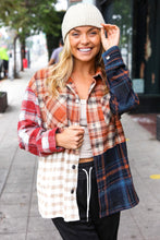 Load image into Gallery viewer, Catch Glances Muticolor Plaid Color Block Snap Button Shacket