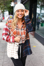 Load image into Gallery viewer, Catch Glances Muticolor Plaid Color Block Snap Button Shacket