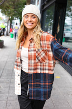 Load image into Gallery viewer, Catch Glances Muticolor Plaid Color Block Snap Button Shacket