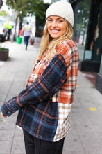 Load image into Gallery viewer, Catch Glances Muticolor Plaid Color Block Snap Button Shacket