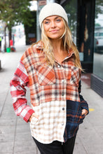 Load image into Gallery viewer, Catch Glances Muticolor Plaid Color Block Snap Button Shacket