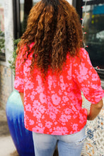 Load image into Gallery viewer, New Day Red Ribbon Bow Detail Floral Woven Blouse