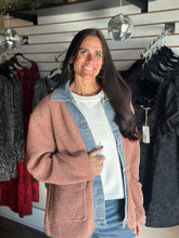 Load image into Gallery viewer, Fleece and Denim Contrast Shacket