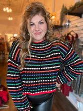 Load image into Gallery viewer, Multi-Color Striped crop Sweater