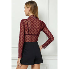 Load image into Gallery viewer, LONG SLEEVE MERROW EDGE LACE TOP : TAWNY RORT / S