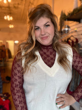 Load image into Gallery viewer, Basketweave Sweater Vest: CREAM