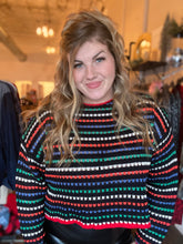 Load image into Gallery viewer, Multi-Color Striped crop Sweater