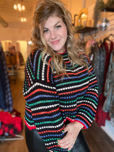 Load image into Gallery viewer, Multi-Color Striped crop Sweater