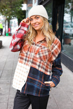 Load image into Gallery viewer, Catch Glances Muticolor Plaid Color Block Snap Button Shacket