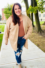Load image into Gallery viewer, You Got This Oatmeal Striped Knit Open Cardigan