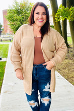 Load image into Gallery viewer, You Got This Oatmeal Striped Knit Open Cardigan