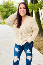 Load image into Gallery viewer, Follow Me Oatmeal Pointelle Knit Button Down Cardigan