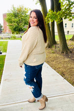 Load image into Gallery viewer, Follow Me Oatmeal Pointelle Knit Button Down Cardigan