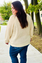 Load image into Gallery viewer, Follow Me Oatmeal Pointelle Knit Button Down Cardigan