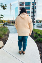 Load image into Gallery viewer, The Perfect Day Oatmeal Notched Neck Contrast Stitch Knit Hoodie