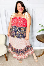 Load image into Gallery viewer, Vacay Vibes Orange Floral Smocked Tube Top Tiered Maxi Dress