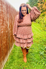 Load image into Gallery viewer, Feminine Flair Terracotta Leopard Print Ruffle Tiered Dress
