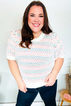 Load image into Gallery viewer, Spread Joy Ivory & Multicolor Jacquard Bubble Sleeve Sweater