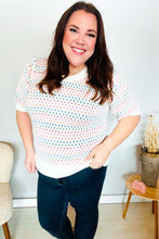 Load image into Gallery viewer, Spread Joy Ivory & Multicolor Jacquard Bubble Sleeve Sweater
