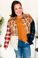 Load image into Gallery viewer, Catch Glances Muticolor Plaid Color Block Snap Button Shacket